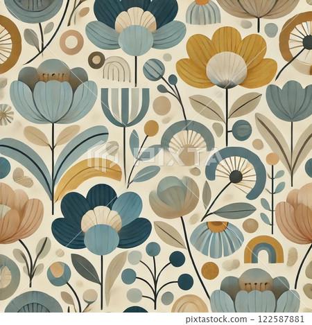 無縫的花卉圖案 122587881