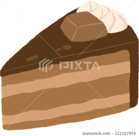 巧克力蛋糕的手繪插圖 122587959