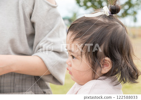 [嬰兒和幼兒與媽媽在大公園] 122588033