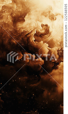 Abstract swirling clouds in warm tones 122588505