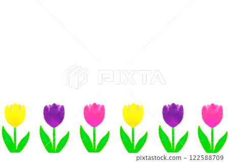 Colorful tulip line frame Colorful tulip line frame 122588709