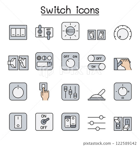 Switch icon set in color line style 122589142