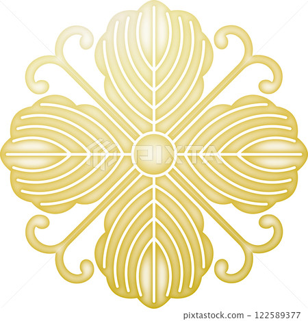 Family crest: Four vines and oak leaves [gold] 122589377
