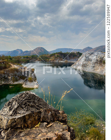 Blue Lagoon, Emerald Pool, emerald green water at Phu Pha Man District. of Khon Kaen Province. Blue Lagoon, Emerald Pool, emerald green water at Phu Pha Man District. of Khon Kaen Province. 122589947