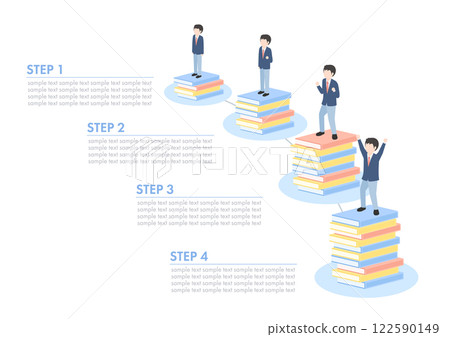 Infographic of male students stepping up Infographic of male students stepping up 122590149