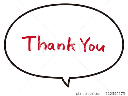 A simple handwritten speech bubble with a message Thank you A simple handwritten speech bubble with a message Thank you 122590275