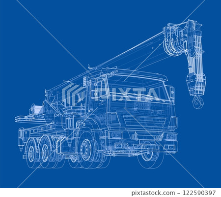 Car crane. Vector rendering of 3d 122590397
