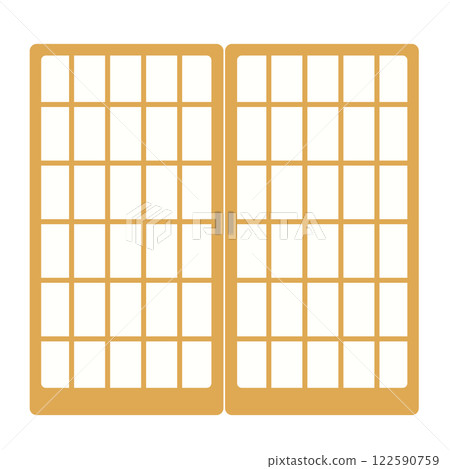 Shoji door illustration Shoji door illustration 122590759