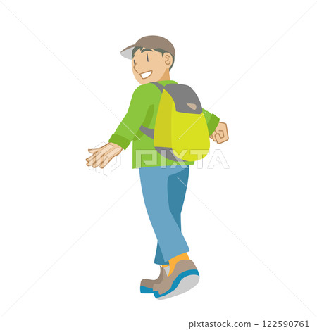 一個男孩去遠足 122590761