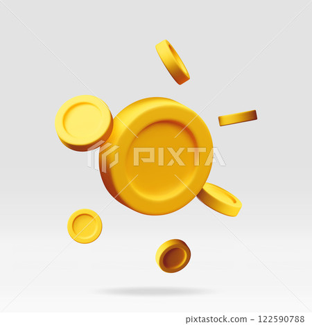 3d falling gold coins, money rain 3d falling gold coins, money rain 122590788