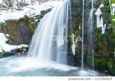 "Aomori Prefecture" Oirase Gorge in Winter, Choshi Falls 122590824