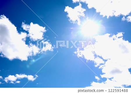 二月清爽的藍天與陽光 122591488