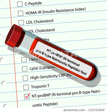 Blood Test Checklist and Sample Tube 122591600