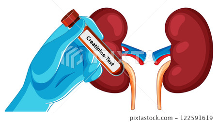 Creatinine Test and Kidney Health Illustration Creatinine Test and Kidney Health Illustration 122591619