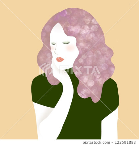 Hand-drawn illustration of a woman Hand-drawn illustration of a woman 122591888