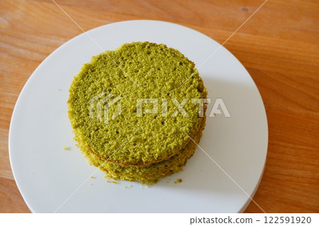 抹茶海綿蛋糕切片 抹茶海綿蛋糕切片 122591920