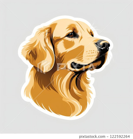 Thinking golden retriever face 122592264