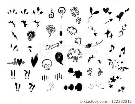 一套漫畫符號和圖標 122592812