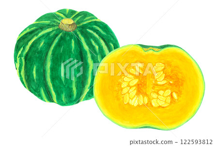 Watercolor illustration of pumpkin 122593812