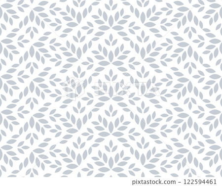 Flower geometric pattern. Seamless vector background. White and gray ornament Flower geometric pattern. Seamless vector background. White and gray ornament 122594461