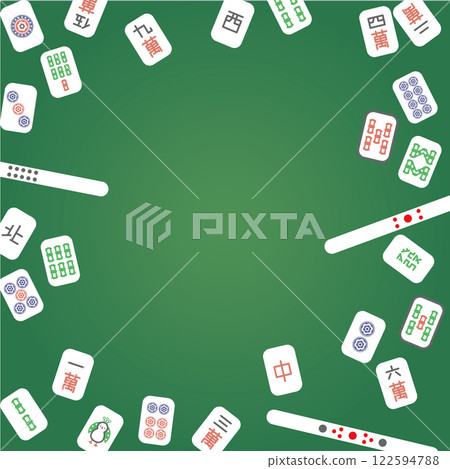 Mahjong frame material green gradation 122594788