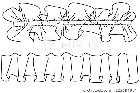 奢華的褶邊裝飾向量插圖素材 奢華的褶邊裝飾向量插圖素材 122594914
