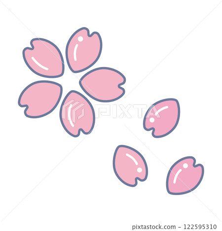 Simple and flat cherry blossom illustration Simple and flat cherry blossom illustration 122595310