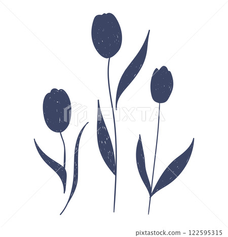 A simple and stylish hand-drawn tulip illustration A simple and stylish hand-drawn tulip illustration 122595315