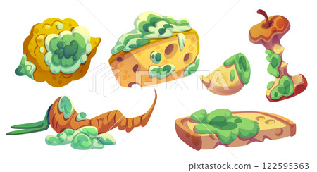 Cartoon rotten food items 122595363