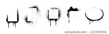 Graffiti stencil frames with black spray paint 122595438