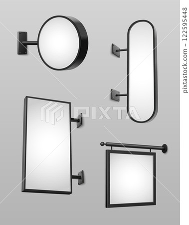 Signage mockup collection with modern black frames 122595448