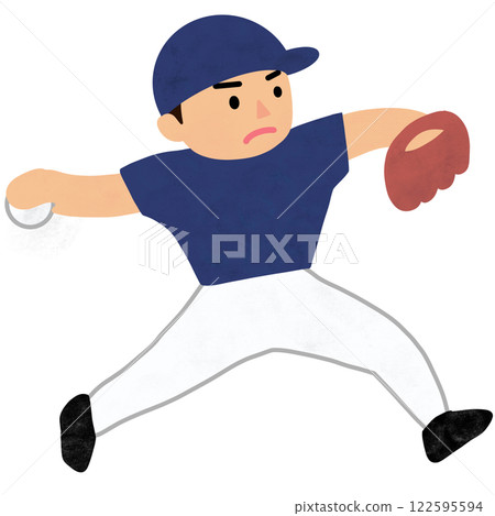 Illustration of a person playing baseball (pitcher) Illustration of a person playing baseball (pitcher) 122595594