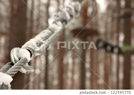 Snowy Rope Park Cable Detail 122595770