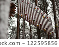 Snowy Winter Rope Park Climbing Wall 122595856