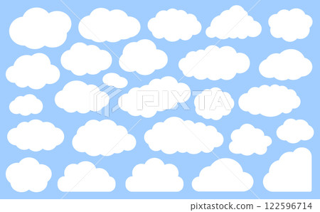 Illustration set of cloud-shaped frames of various shapes 122596714