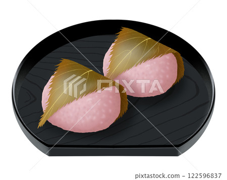 Kansai-style Sakuramochi on a plate 122596837
