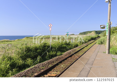 Station with a view of the sea, Gono Line, Umaki Station, Aomori, Fukaura 122597015