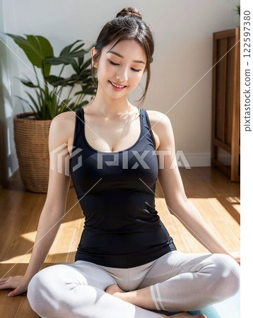 做瑜伽的女人 做瑜伽的女人 122597380