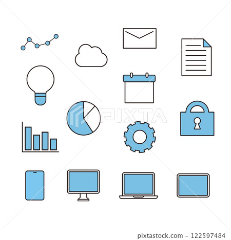 Digital icon set 122597484