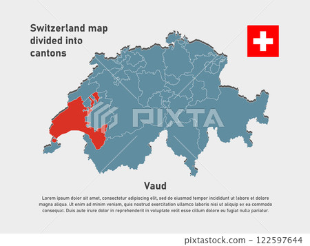 Vector map Switzerland - Canton of Vaud 122597644