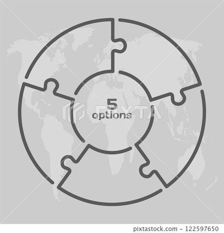 Circle diagram infographic in 5 steps or options Circle diagram infographic in 5 steps or options 122597650