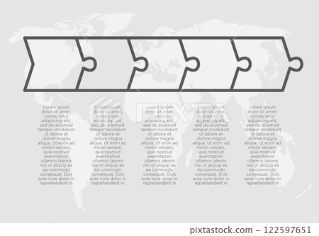 Five steps line infographic, puzzle option diagram Five steps line infographic, puzzle option diagram 122597651