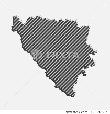 Abstract map Bosnia Herzegovina, parallel lines 122597694