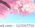 映襯著藍天的櫻花 122597750