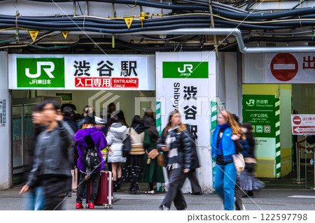 Tokyo Cityscape in Japan - Hachiko ticket gate relocated... New entrance/exit... Shibuya Station bustling with foreign tourists... = February 4, 2025 Tokyo Cityscape in Japan - Hachiko ticket gate relocated... New entrance/exit... Shibuya Station bustling with foreign tourists... = February 4, 2025 122597798