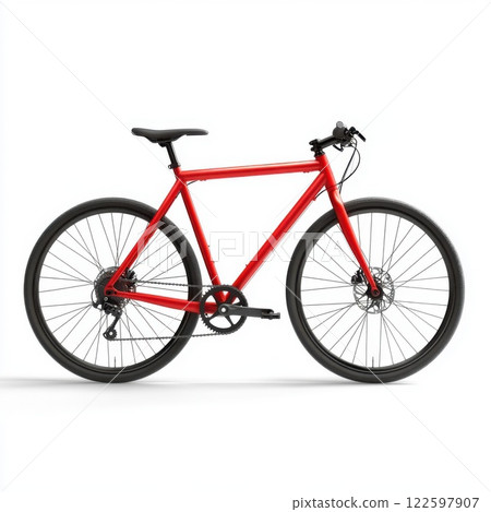 red bicycle isolated on a pure white background red bicycle isolated on a pure white background 122597907