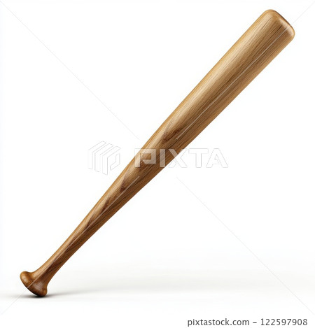 baseball bat, perfectly straight and isolated on a pure white background 122597908