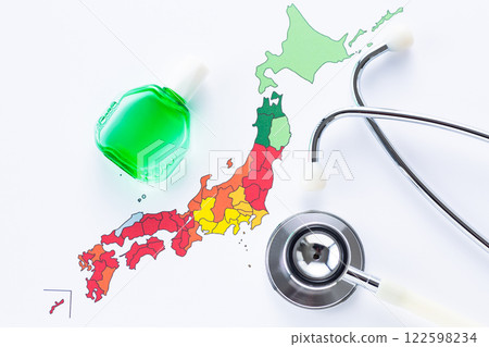 日本花粉擴散、聽診器和眼藥水 日本花粉擴散、聽診器和眼藥水 122598234