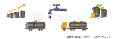 Oil Industry and Fuel Manufacture and Extraction Vector Set Oil Industry and Fuel Manufacture and Extraction Vector Set 122598773