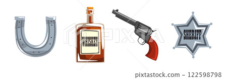 Wild West Authentic Object and Symbol Vector Set Wild West Authentic Object and Symbol Vector Set 122598798